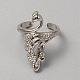 Alloy Peacock Cuff Ring Settings for Rhinestone(RJEW-WH0001-21P)-1
