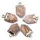 Natural Picture Jasper Pointed Pendants(G-N326-34I)-1