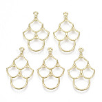 Rack Plating Alloy Pendants, Cadmium Free & Lead Free, Fish Scale Pattern, Light Gold, 34x20.5x1.5mm, Hole: 1.2mm(PALLOY-S132-178-RS)