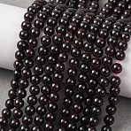 Natural Garnet Beads Strands, Round, 4mm, Hole: 0.5mm, about 98pcs/strand, 15.5 inch(39.5cm)(G-J376-37-4mm)