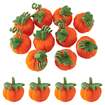 Pumpkin Handmade Wool Felt Ornament, for DIY Children Hair Tie, Clothing Accessories, Dark Orange, 50~55x47~50mm(DIY-WH0504-793A-01)