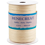 BENECREAT 1 Roll Raffia Paper Cords for DIY Jewelry Making, Paper Twine, Goldenrod, 1/4 inch(8mm), 300m/roll, 1roll/set(OCOR-BC0001-54D)