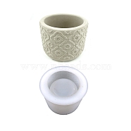 Column Flower Pot Silicone Molds, Resin Casting Molds, for UV Resin, Epoxy Resin Craft Making, Flower Pattern, 104x80mm, Inner Diameter: 76mm(DIY-M039-18A)