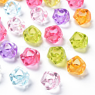 Transparent Acrylic European Beads, Large Hole Beads, Faceted, Mixed Color, 13x8mm, Hole: 6mm, about 740pcs/500g(MACR-S373-56B)