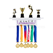 Fashion Wood Medal Hanger Holder Display Wall Rack, Gymnastics, Sports, 110x400mm(ODIS-WH0068-002)