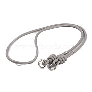 PU Leather & Alloy Phone Hand Strap Chains, Purse Chains, Silver, 116cm(AJEW-H151-01B)