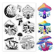 PVC Plastic Stamps, for DIY Scrapbooking, Photo Album Decorative, Cards Making, Stamp Sheets, Mushroom Pattern, 16x11x0.3cm(DIY-WH0167-56-991)