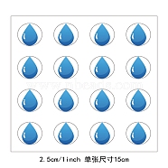 8 Sheets Plastic Waterproof Self-Adhesive Picture Stickers, Round Dot Cartoon Decals for Kid's Art Craft, Teardrop, 150x150mm, Sticker: 25mm(DIY-WH0428-119)