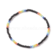 Glass Seed Beaded Stretch Bracelet for Women, Colorful, Inner Diameter: 2-3/8 inch(5.9cm)(BJEW-JB08616)