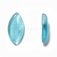 Cabochon, Cat Eye Beads, Horse Eye, Royal Blue, about 4mm wide, 8mm long. 2mm thick(CE043-4x8-18)