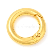 Rack Plating Brass Spring Gate Rings, Round Ring, Lead Free & Cadmium Free, Long-Lasting Plated, Real 18K Gold Plated, 6 Gauge, 20x4mm(KK-Q781-13G)
