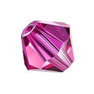 Preciosa&reg Crystal Beads, Czech Crystal, Bicone(451 69 302 Rondelle), 70350 Fuchsia, 5mm, Hole: 1mm(X-PRC-BA5-70350)