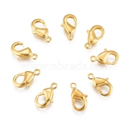 Brass Lobster Claw Clasps, Parrot Trigger Clasps, Cadmium Free & Nickel Free & Lead Free, Golden, 12x7x3mm, Hole: 1mm(KK-902-G)