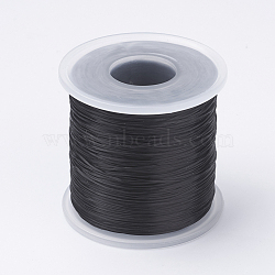 Japanese Flat Elastic Crystal String, Elastic Beading Thread, for Stretch Bracelet Making, Black, 0.5mm, about 328.08 yards(300m)/roll(EW-G004-0.5mm-19)