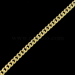 Unwelded Iron Curb Chains, with Spool, Light Gold, 2.7x2x0.6mm, about 328.08 Feet(100m)/roll(CH-R078-11LG)