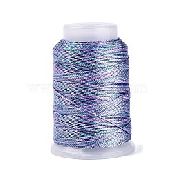 5 Rolls 9-Ply Braided Nylon Strings with Metallic Thread, Medium Orchid, 0.5mm, about 98.43 Yards(90m)/Roll(OCOR-Q062-01A)