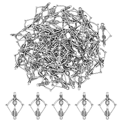 60Pcs Tibetan Style Alloy Pendants, Lead Free and Cadmium Free, Antique Silver, 36x25x3.8mm, Hole: 2mm(FIND-DC0004-37)