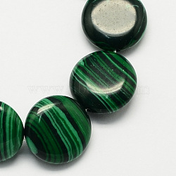 Flat Round Synthetic Malachite Beads Strands, Dark Green, 16x5mm, Hole: 1mm, about 25pcs/strand, 16.5 inch(X-G-S110-11)
