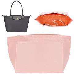 Wool Felt Purse Organizer Insert, Mini Envelope Handbag Shaper Premium Felt, Bag Accessories, Rectangle, Pink, 23.5x13.5x18cm(FIND-WH0127-60B)