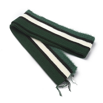 95% Cotton & 5% Elastic Fiber Ribbing Fabric for Cuffs, Waistbands Neckline Collar Trim, Stripe Pattern Knitted Hem, Thickened Quilting Cloth, Green, 750~820x60~73x3mm