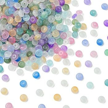 100G Baking Paint Imitation Jade Glass Beads, Rondelle, Mixed Color, 6.5x3.5mm, Hole: 1.4mm, 500pcs/100g