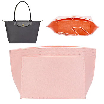Wool Felt Purse Organizer Insert, Mini Envelope Handbag Shaper Premium Felt, Bag Accessories, Rectangle, Pink, 23.5x13.5x18cm