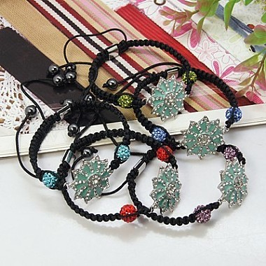 Mixed Color Nylon+Rhinestone Bracelets