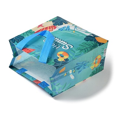 Summer Theme Printed Non-Woven Reusable Folding Gift Bags with Handle(ABAG-F009-B02)-3