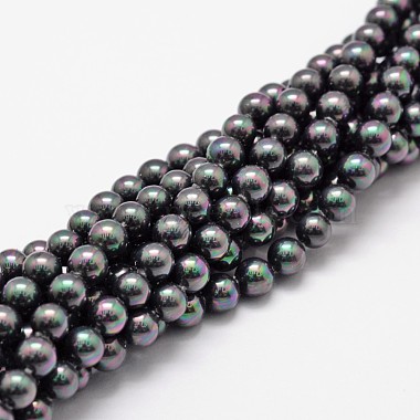 6mm Black Round Shell Pearl Beads