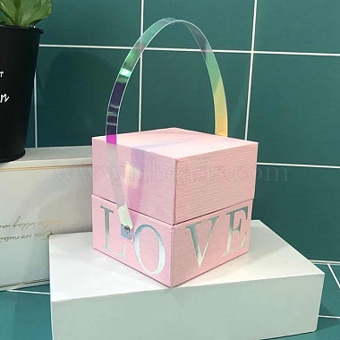 Pink Square Paper Candy Totes