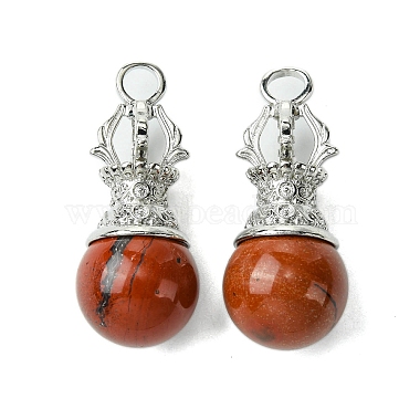 Platinum Round Red Jasper Pendants