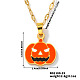 Stainless Steel Enamel Halloween Pumpkin Pendant Dapped Chain Necklaces(BZ8585)-3