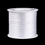 Flat Elastic Crystal Thread, Jewelry Beading Cords, for Stretch Bracelet Making, with Spool, White, 0.8mm, about 546.81 Yards(500m)/Roll(EW-Q003-01A-01)
