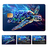 Plastic Waterproof Card Stickers, Self-adhesion Card Skin for Bank Card Decor, Rectangle, Turtle, 140x190mm(STIC-WH0032-087)