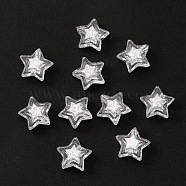 Transparent Acrylic Beads, with Sequins, Star, Clear, 10x11x5mm, Hole: 1.6mm, about 2260pcs/500g(TACR-CJC0003-02)