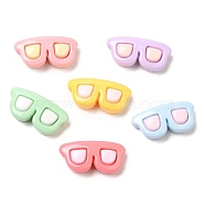 Cartoon Opaque Reisn Cabochons, for Jewelry Making, Mixed Color, Glasses, 7.5x15.5x5mm(RESI-C039-02C)