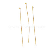 304 Stainless Steel Ball Head Pins, Real 18K Gold Plated, 70x0.7mm, Head: 2mm(X-STAS-K285-03L-G)