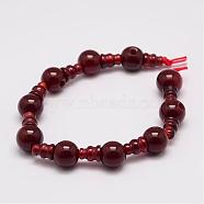 Natural Carnelian 3-Hole Guru Bead Strands, for Buddhist Jewelry Making, T-Drilled Beads, 16.5~18mm, Hole: 2~3mm, 2pcs/set, 10sets/strand, 6.5 inch(G-K149-32A)