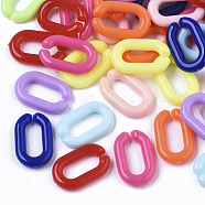 Opaque Acrylic Linking Rings, Quick Link Connectors, For Jewelry Cable Chains Making, Oval, Mixed Color, 15x9x3mm, Inner Diameter: 3.5x9mm(X-SACR-R248-02)
