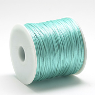 Nylon Thread, Rattail Satin Cord, Light Sea Green, about 1mm, about 76.55 yards(70m)/roll(NWIR-Q010A-071)