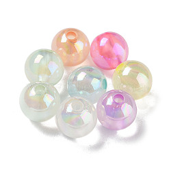 Transparent Acrylic Beads, Luminous Beads, Glow in the Dark, Imitation Jelly, Round, Mixed Color, 15.5x14.5mm, Hole: 4mm, about 210pcs/500g(OACR-Z013-20)