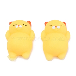Cat Shape Stress Toy, Funny Fidget Sensory Toy, for Stress Anxiety Relief, Yellow, 52x35x18mm(AJEW-H125-03)