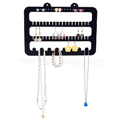 Acrylic Wall Mounted Earring Display Stands, Jewelry Hanging Organizer Holder for Earring Storage, Home Decorations, Rectangle, Black, 20.5x28x0.25cm, Hole: 2.5mm and 5mm(EDIS-WH0016-039B)