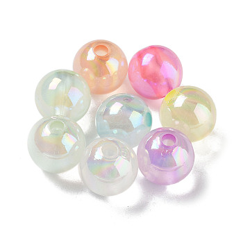 Transparent Acrylic Beads, Luminous Beads, Glow in the Dark, Imitation Jelly, Round, Mixed Color, 15.5x14.5mm, Hole: 4mm, about 210pcs/500g