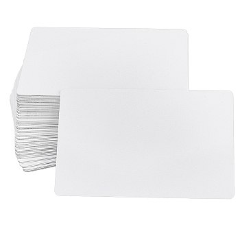 Aluminum Blank Thermal Transfer Business Cards, with Rectangle Plastic Box, White, 86x54x0.1mm, 50pcs/box