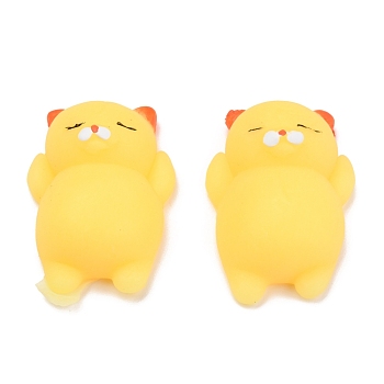 Cat Shape Stress Toy, Funny Fidget Sensory Toy, for Stress Anxiety Relief, Yellow, 52x35x18mm