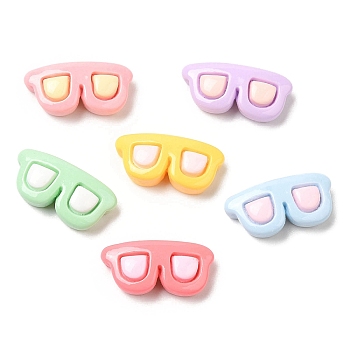 Cartoon Opaque Reisn Cabochons, for Jewelry Making, Mixed Color, Glasses, 7.5x15.5x5mm