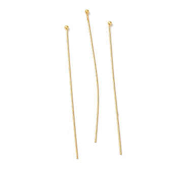 304 Stainless Steel Ball Head Pins, Real 18K Gold Plated, 70x0.7mm, Head: 2mm