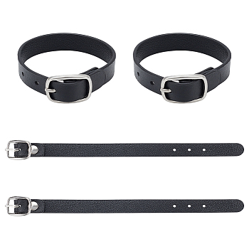 PU Imitation Leather Luggage Straps, Black, 192x18x7mm