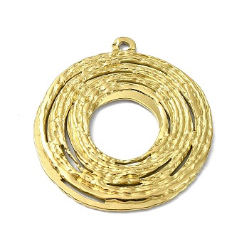 Ion Plating(IP) 304 Stainless Steel Pendants, Real 18K Gold Plated, Ring, 33x30.5x1.5mm, Hole: 1.6mm